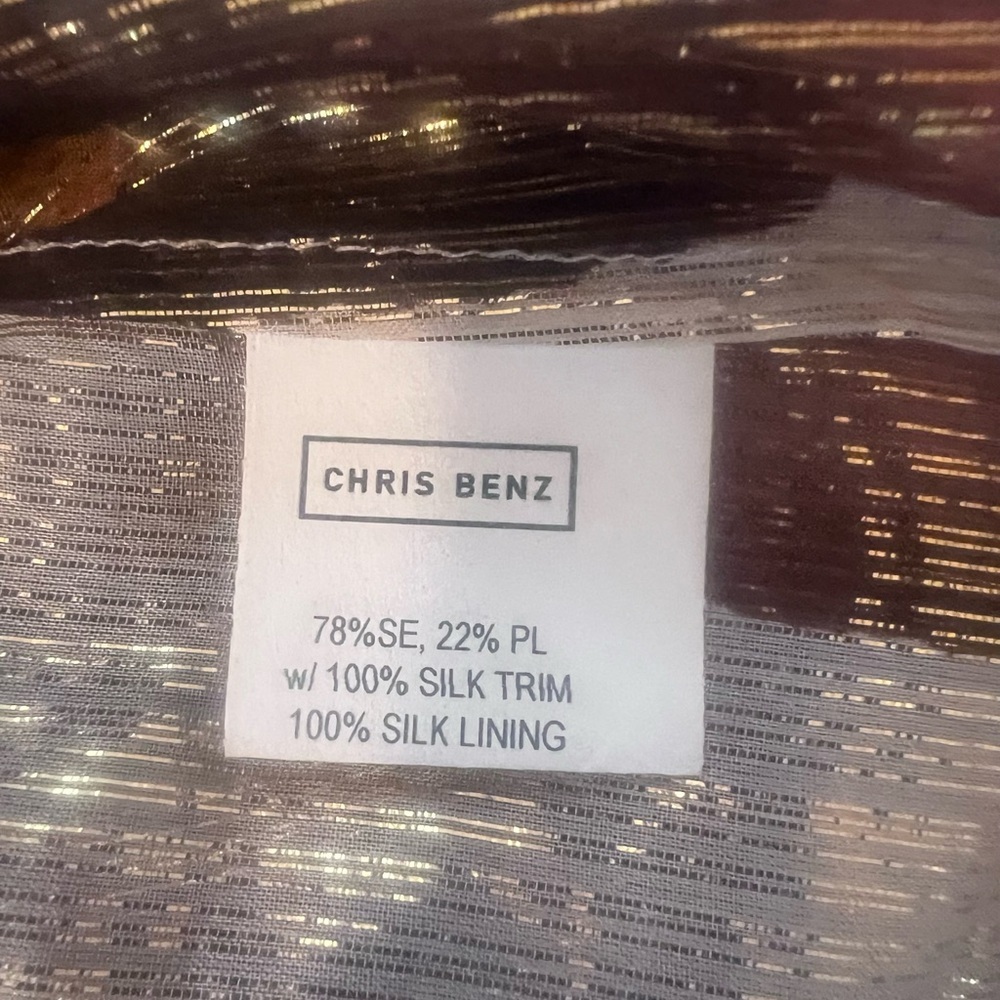 Chris Benz Metallic Golden Hues Blouse - Picture 4 of 5